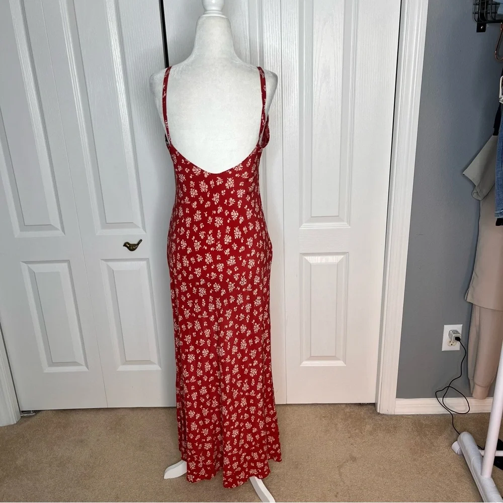 Réalisation Par Red Floral Silk Slip Dress – Women’s Large - Picture 7 of 9